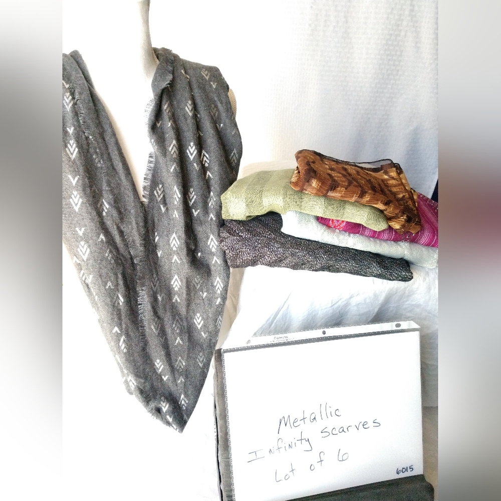 Metallic Infinity Scarves Fashion Scarf Lot of Six